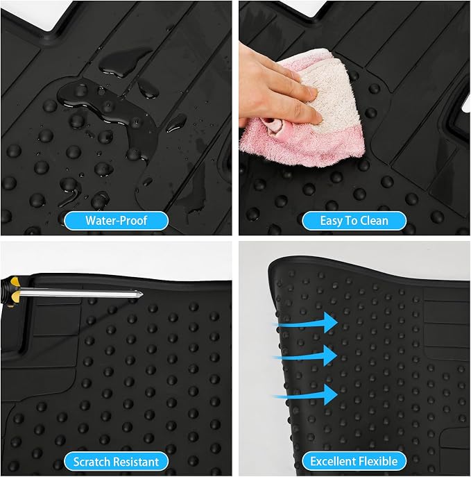 Car Floor Mats Custom Fit for Mini Cooper/S/SE/JCW Hardtop 2-Door F56 2014-2025 Black Rubber Auto Liner Mats All Weather Protection Odorless
