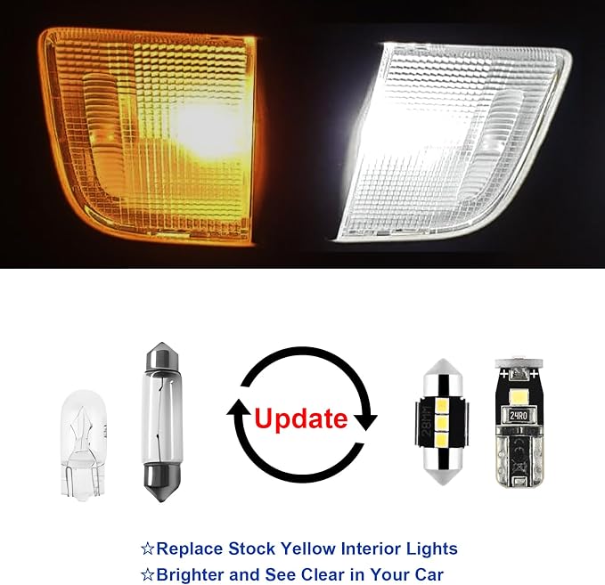 EASY EAGLE LED Interior Car Lights for Toyota-RAV4-2016-2022: 8 Piece Kit White LED Light Bulbs - Super Bright 6000K + Install Tool