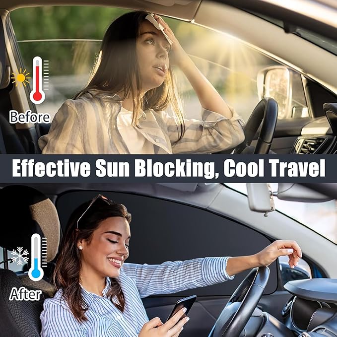 ZATOOTO Car Window Shades for Driver Side Car Privacy Shades for Front Window Full Blackout Car Window Cover Magnetic Sun Shade for Car Window Universal Great for Travel Camp Privacy