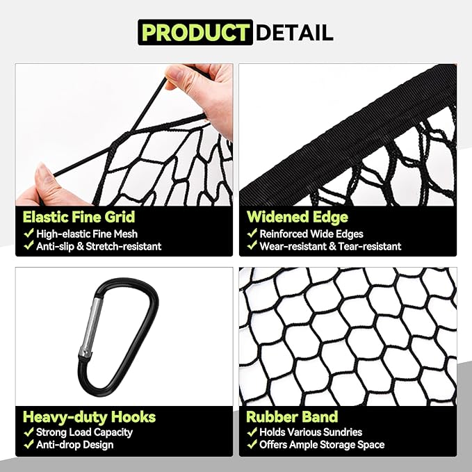 Tongama-Cargo Net for 2016-2025 Honda Pilot/2019-2026 Honda Passport, Heavy Duty Elastic Trunk Storage Net with Hooks for Honda Pilot/Passport Car Exterior Accessories