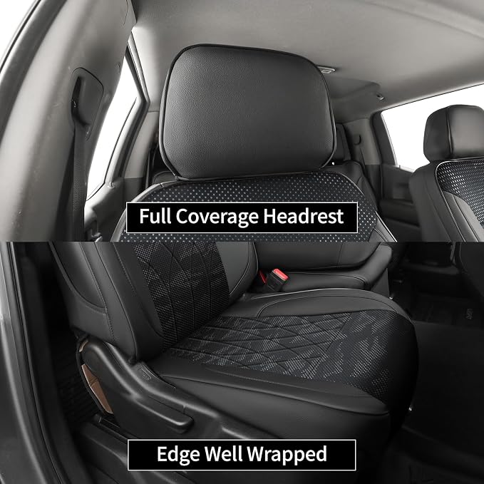 EKR Silverado Seat Covers Custom Fit for 2019 2020 2021 2022 2023 2024 2025 2026 Chevrolet Silverado 1500/ HD/LD RegularCab/DoubleCab/CrewCab 1st Row Only,Faux Leather(Black/Gray Camo A63)