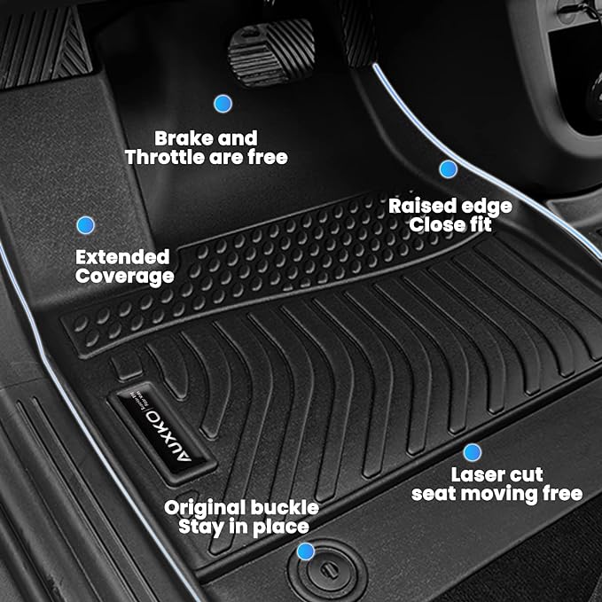 Auxko All Weather Floor Mats Cargo Mat Fit for Toyota Camry Hybrid 2024 2023 2022 2021 2020 2019 2018 TPE Floor Liner Trunk Mat Camry Accessories All Season Odorless Anti-Slip Black