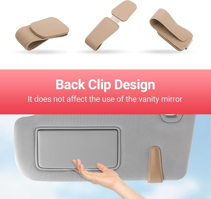 Sunglass Holder for Car Sun Visor Sunglasses Clip Car accessories -2 Packs | sun visor organizer, ticket card clip, eyeglass sunglasses holder, one-handed magnetic, anti-scratch, car stuff for women men