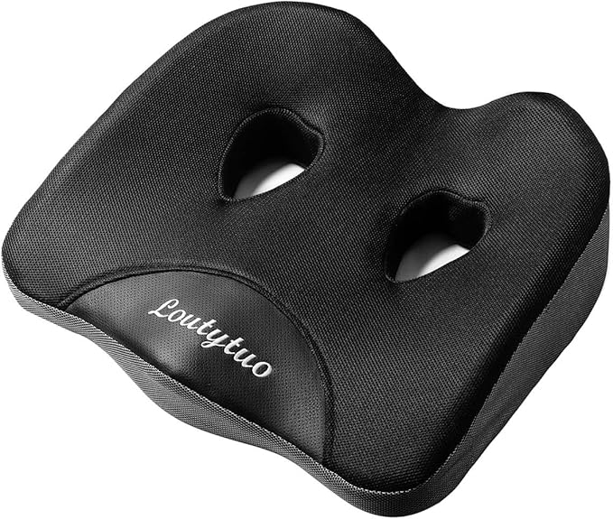 LOUTYTUO Seat Cushion Pillow,100% Memory Foam and Washable Cover,for Office Chair,Car Seat and Wheelchair, Soft Support Seat Cushion