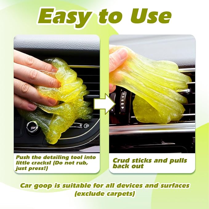 x xotic tech Car Cleaning Gel for Car Detailing Putty Interior Cleaner Slime Auto Detail Tools Supplies Accessories Valentines Day Gifts for Him Her Men Women Stocking Stuffers Yellow 4 Pack