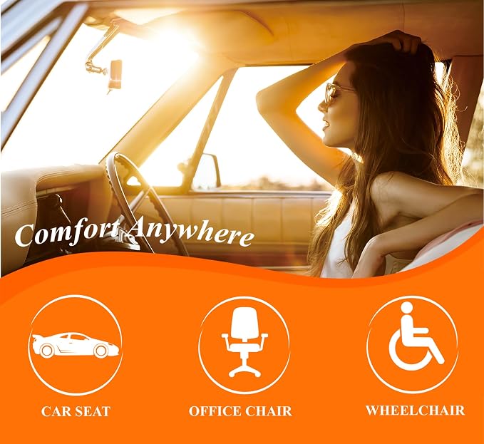 kingphenix Premium Car Seat Cushion, Memory Foam Driver Seat Cushion to Improve Driving View- Coccyx & Lower Back Pain Relief - Seat Cushion for Car, Truck, Office Chair (4D Mesh Classic Black)