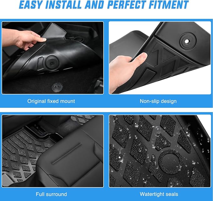 Nilight TPE Floor Mats for Chevy Chevrolet Suburban GMC Yukon XL 7 Seats Bucket Seats 2021 2022 2023 2024 2025 2026 All Weather Custom Fit Heavy Duty Floor Liners