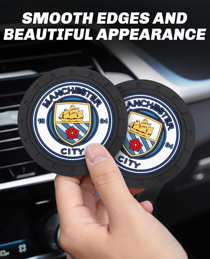 Cup Holder Insert Coaster for Manchester City UEFA UCL Fans,Anti Slip Car Cup Coaster Interior Accessories