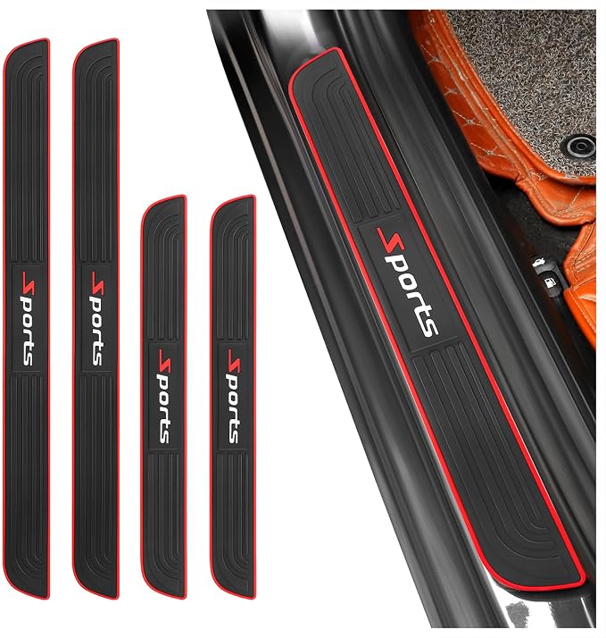 4PCS Car Door Sill Protector,Anti-Scratch & Waterproof Car Door Sills Scratch Protection,Universal Car Exterior Accessories Automotive Door Entry Guard for Car,Truck,SUV (Sport, Width 1.57'')