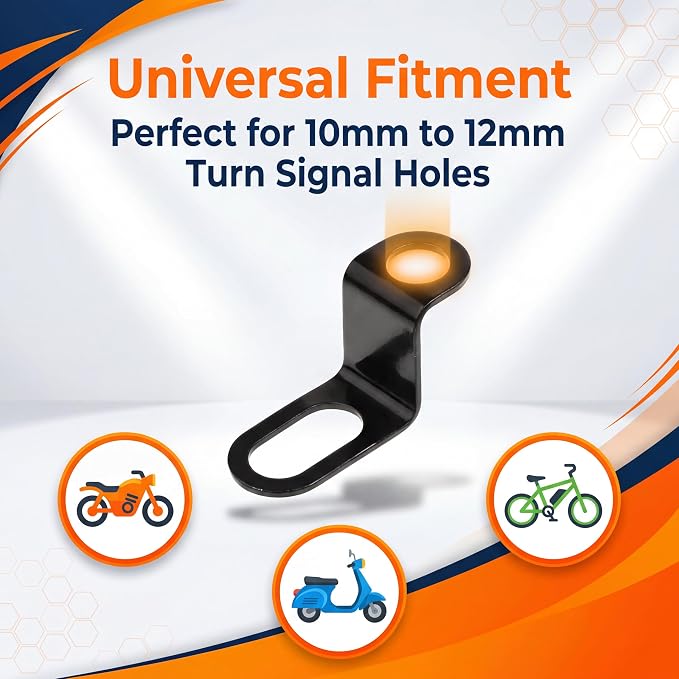 4 PCS Motorcycle Turn Signal Mounting Brackets, Motorcycle Turn Light Support Holder Stand,12mm Hole Indicator Relocation Bracket, L Shape Shock Brackets Metal Holder for Harley, Honda, Suzuki