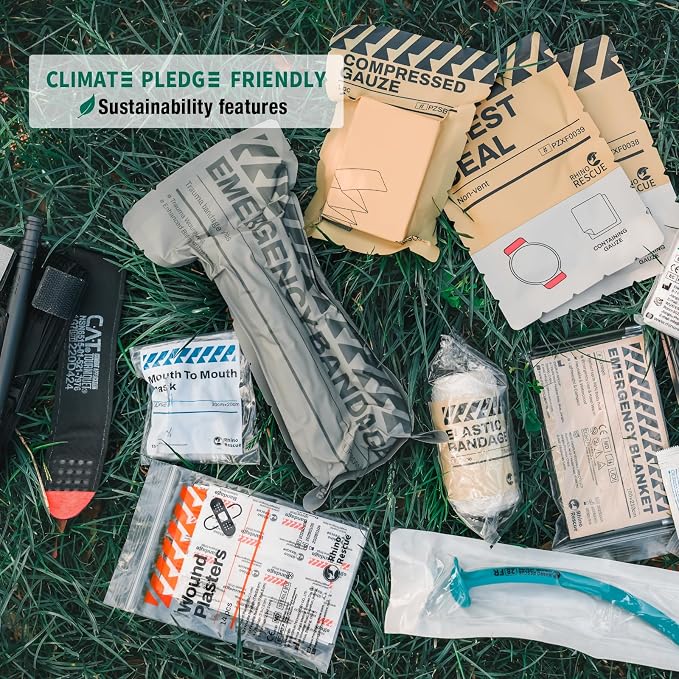RHINO RESCUE IFAK Trauma Kit Pro with CAT Tourniquet (Coyote Brown) | TCCC Compliant, Combat-Proven, Tactical Molle Pouch, Professional First Aid Kit, Military Medical Kit, HSA/FSA Approved