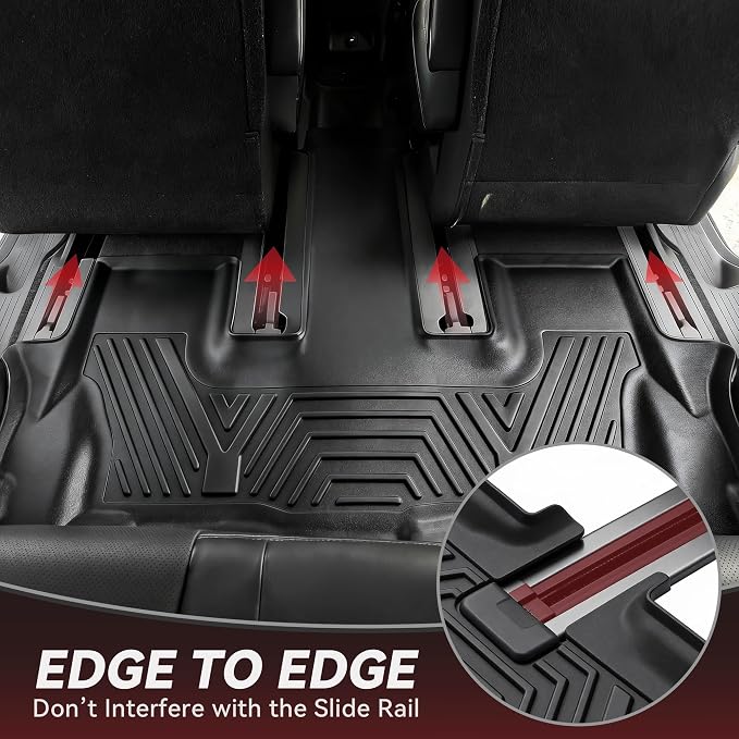 YITAMOTOR Floor Mats Fit 2015-2026 Ford F-150 Super/Extended Cab Bench Seat | Not for SuperCrew Cab, Custom Fit All Weather Anti-slip TPE Rubber Mat, F 150 Floor Liners Set, 1st & 2nd Row, Black