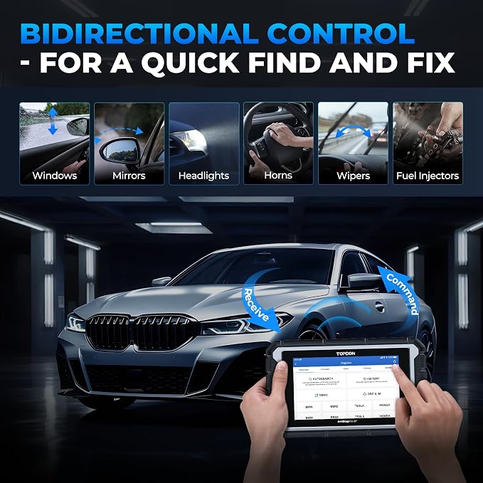 OBD2 Scanner Diagnostic Tool, TOPDON AD900BT Bidirectional Scan Tool with ECU C0ding, 28+ Services, Automotive All Systems Diagnosis Scanner for Car with 2 Years Updates, Active Test