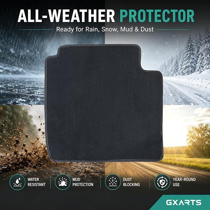 GXARTS Car Waterproof Floor Mats Carpet Full Set Compatible with Toyota Avalon 2019 2020 2021 2022 2023 | All-Weather Protect,with Non-Slip Backing | Black Velour Automobile Floor Liner Accessories