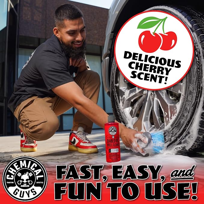 Chemical Guys, Diablo Gel Foaming Wheel & Rim Cleaner, All Finishes, 16 oz | Oxygen-infused gel clings to wheels and lifts brake dust, dirt and grime, safe on all wheel finishes