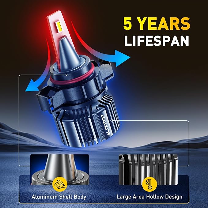 AUXITO 2504/PSX24W LED Fog Light Bulbs 18000LM, 1000% Brighter 6500K 12276 Fog Lights, 1:1 OEM Replacement for Cars Trucks SUVs, 3-Minute Installation, IP68 Waterproof, Pack of 2