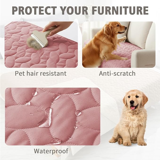 Ameritex Pet Bed Cover Dog Bed Blanket for Sofa and Furniture Waterproof New Pattern Design (52x82 Inch, Pink)