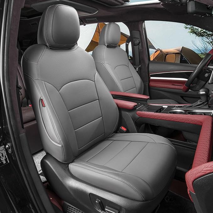 coverdream Sienna Seat Covers Custom Fit for 2021-2026 Toyota Sienna LE/XLE (8-Passenger),2nd Row Bench w/Removable Middle Seat,Fully Covered,Waterproof Leather Car Seat Protector (Full Set,Gray)