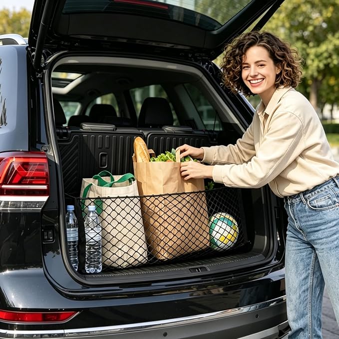 Tongama-Cargo Net for 2016-2025 Honda Pilot/2019-2026 Honda Passport, Heavy Duty Elastic Trunk Storage Net with Hooks for Honda Pilot/Passport Car Exterior Accessories