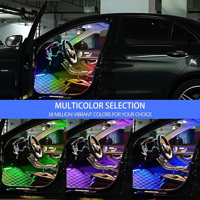 Upgrade Smart USB Dream Color Interior Car LED Strip Light with App Control, RGB Multi Color USB 5V Neon Atmosphere Ambient Night Strip Light Decorative Lamp for Cars with Music and DIY Mode(D36LEDs)