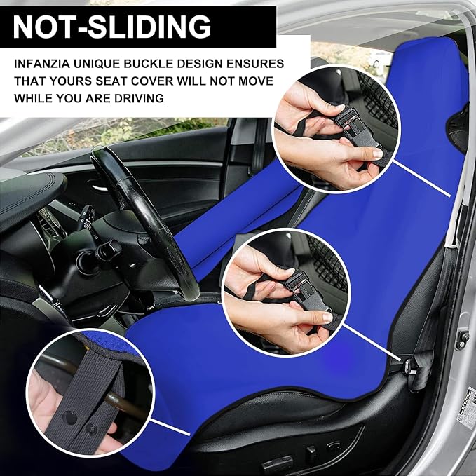 Neoprene Waterproof Car Seat Cover, Royal Blue 1pc, Non-Slip | Car Seat Protector, Sweat-proof, Universal Fit SUV & Truck, Machine Washable, For Gym, Yoga, Pets, Workout, Beach, Swimming