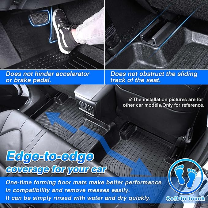 Cartist Custom Fit for Floor Mats 2014-2019 Kia Soul (Not for Hybrid) All Weather Floor Liners Front & 2nd Row TPE Waterproof