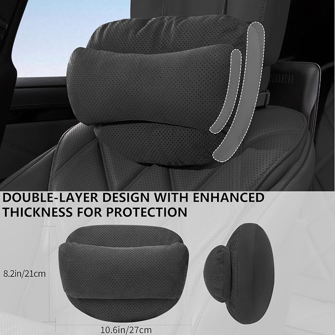 2 Pack Car Neck Support, Ergonomic Drive Seat Head Cushion Pillow | Car Pillow for Neck Support, Softness Car Headrest Pillow for Driving, Ergonomic Car Neck Support Pillow for Car Home Office
