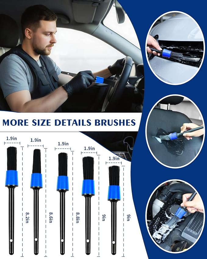 Car Cleaning Kit:40 Pcs Interior Windshield and Window Cleaner Detailing Set;Wheel & Tire Brush;Car Wash Mitt;Cleaning Bucket;Total Care Supplies;Towels;Automotive Tools