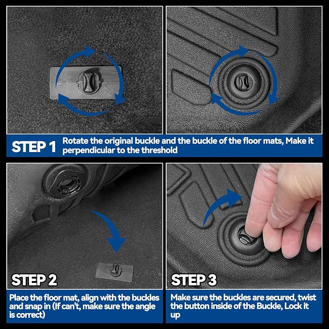 Custom Fit Floor Mats for 2008-2013 Toyota Highlander | (Not for Hybrid) All Weather TPE Floor Liners with Trunk Mat & Backrest Protectors | Odorless Full Set Interior Accessories