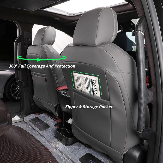 coverdream Sienna Seat Covers Custom Fit for 2021-2026 Toyota Sienna LE/XLE (8-Passenger),2nd Row Bench w/Removable Middle Seat,Fully Covered,Waterproof Leather Car Seat Protector (Full Set,Gray)