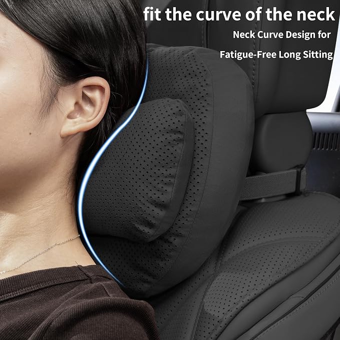 Car Headrest Pillow, Car Pillow for Driving with Adjustable Strap | Car Neck Pillow for Driving, Car Neck Support Pillow for Neck Pain Relief, Universal Fit Neck Pillow for Car Home Office