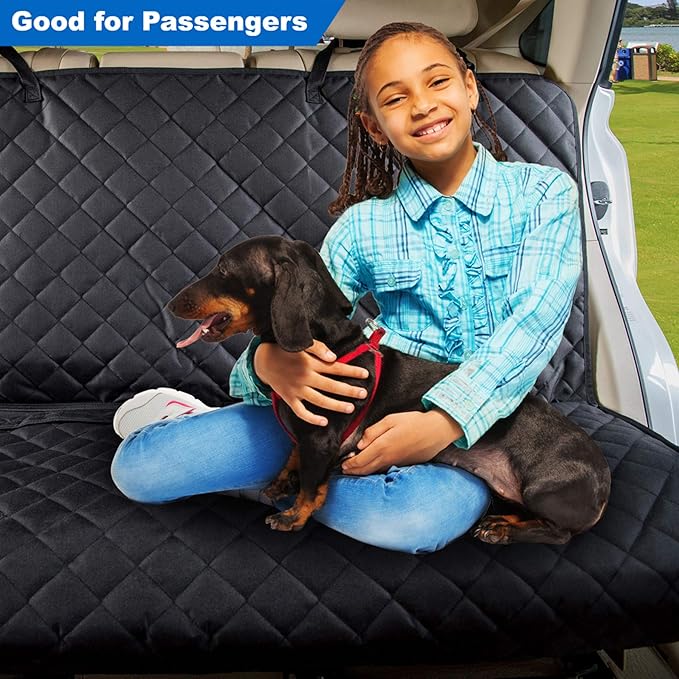 VIEWPETS Bench Car Seat Cover Protector - Waterproof, Heavy-Duty and Nonslip Pet Car Seat Cover for Dogs with Universal Size Fits for Vehicles, Trucks & SUVs(Black)