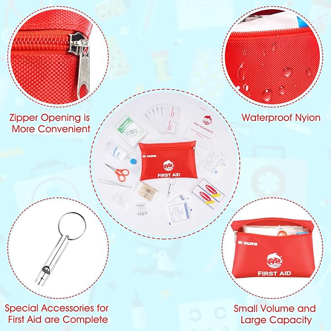 Small Travel First Aid Kit - 87 Piece Clean, Treat and Protect Most Injuries,Ready for Emergency at Home, Outdoors, Car, Camping, Workplace, Hiking.