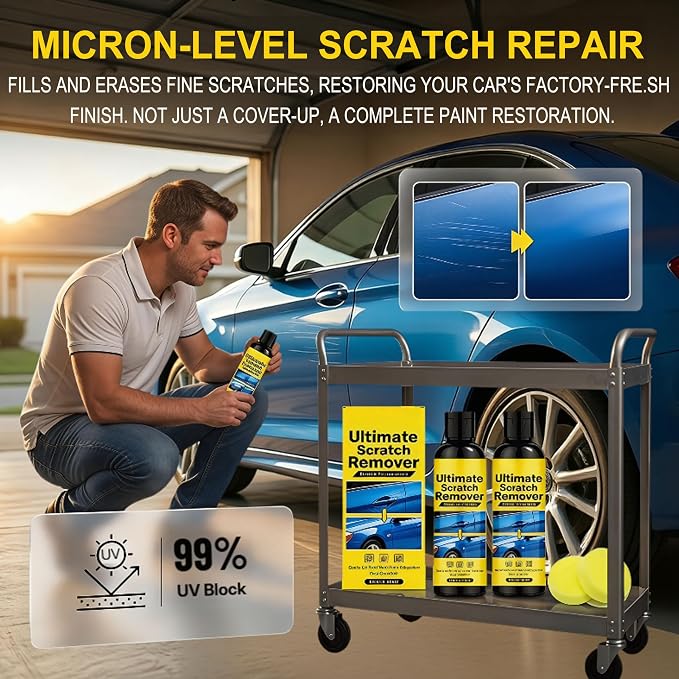 Car Scratch Remover, 2026 Upgrade Car Polishing Wax Scratchs Remover Cars Paint Scratchs Repair Kit, Scratch Remover for Vehicles with Wipe and Sponge Deep Scratches (2 Set)