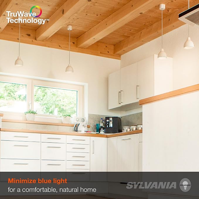 Sylvania LED TruWave Natural Series A19 Light Bulb, 100W Equivalent, Efficient 15W, 1600 Lumens, Medium Base, Dimmable, Clear, 2700K, Soft White (42307) 6 Count (Pack of 1)