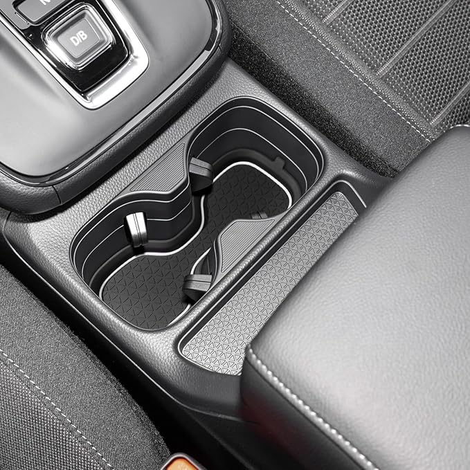 for Honda CRV Accessories 2023 2024 2025 2026 3D Cup Holder Center Console Liner Inserts Silicone Anti-dust Mat Pad Interior Decoration (2 Pcs, Whtie Trim)