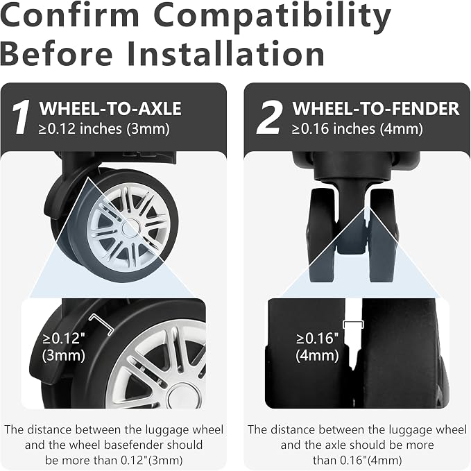 10-Pack Upgrade Luggage Wheel Covers, Silicone Protective Covers for 2-2.4" Suitcases Spinner Wheel, Wear-Resistant, Anti-Noise, Thickened Protector, Travel Accessories (Dark Grey)