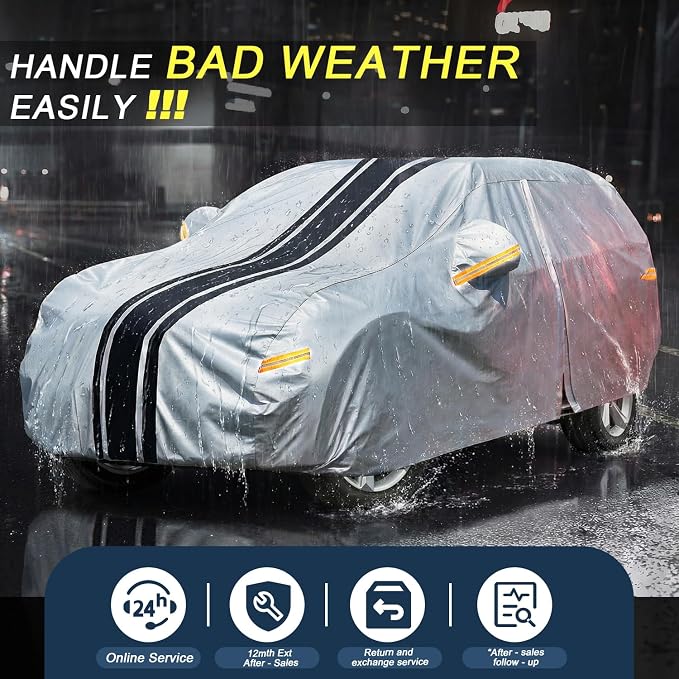 SUV Car Cover Custom Fit for Audi Q5/SQ5 (2009-2026) | Waterproof All Weather for Automobiles Full Exterior Cover Rain Sun Snow UV Protector.