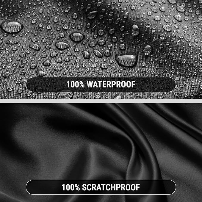 iCarCover Premium Heavy Duty Truck Car Cover - Waterproof All Weather Rain Snow UV Protection, F-150 Extended Cab, F-250, F-350 Crew Cab, Extended Cab, Size T87 (See Size Chart), Stripe - Black/Gray