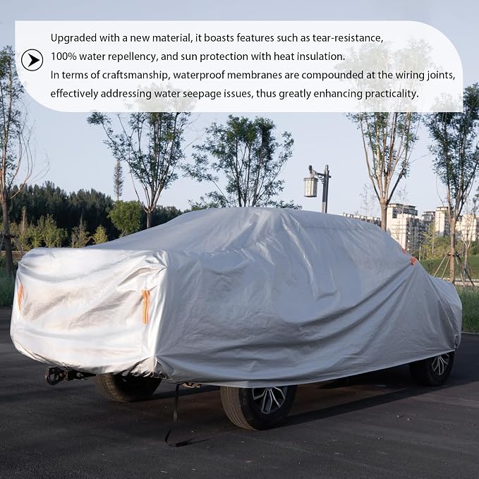 Talyter Truck Cover Waterproof All Weather,Full Exterior Covers Rain UV Protection,Full Outdoor Covers for Chevy Silverado Dodge Ram 1500 Ford F150,Fit Truck-Length 245" to 250"