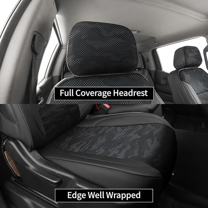 EKR Silverado Seat Covers Custom Fit for (Crew Cab) 2019-2026 Chevrolet Silverado 1500/1500 Limited/HD 2500/3500, Rear Row W/No Armrest,Faux Leather(Black/Gray Camo A122)