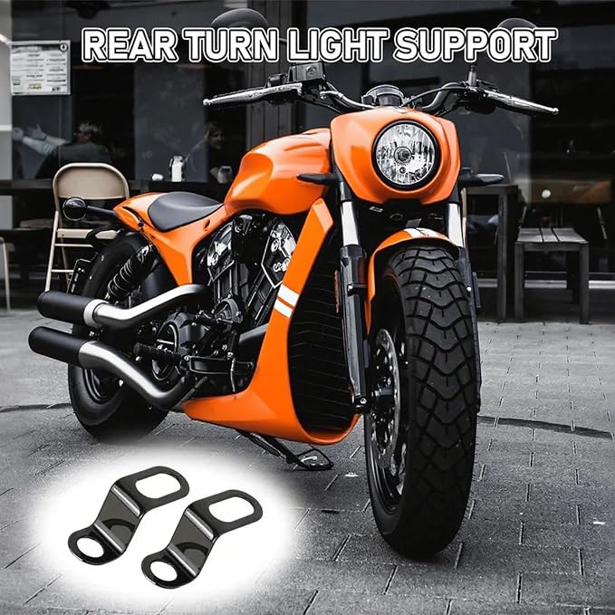 4 PCS Motorcycle Turn Signal Mounting Brackets, Motorcycle Turn Light Support Holder Stand,12mm Hole Indicator Relocation Bracket, L Shape Shock Brackets Metal Holder for Harley, Honda, Suzuki