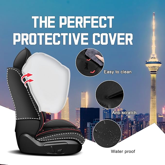CTDS Car Seat Covers for Honda Civic 2000-2026, Stylish Sport Seat Cover, Premium Nappa Leather Car Seat Cover. Automobile Seat Covers Sets.(Standard 2 Seats/Black)