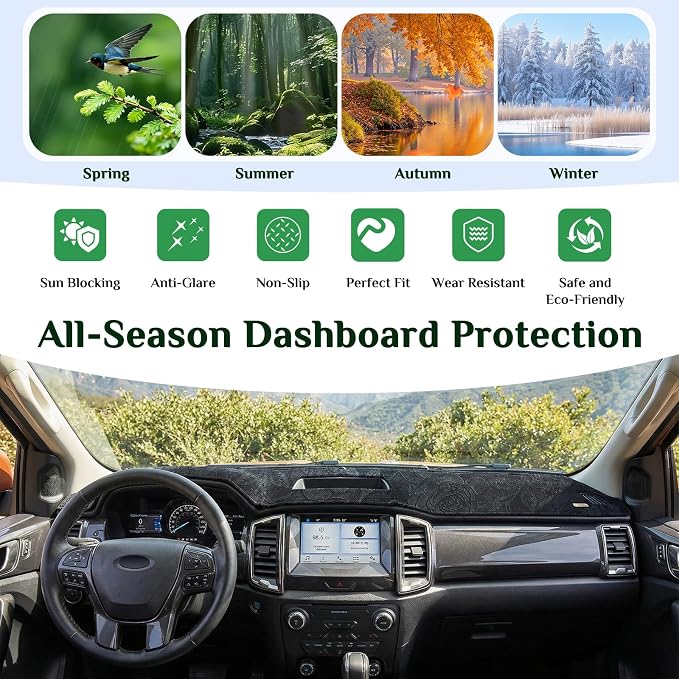 Dash Cover, Anti-Glare, Sun Protection, Dustproof, UV-Proof, Dashboard Covers, Interior Car Accessorie Fit for 2006-2013 Le-xus IS250 IS350, Black Patterned Flannel
