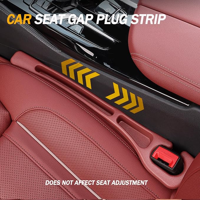 2PCS Car Seat Gap Filler and Organizer, Universal Console Catcher Fill The Gap Between Seat and Console, Anti-Drop Organizer | Suitable for Most car Models.(Black)