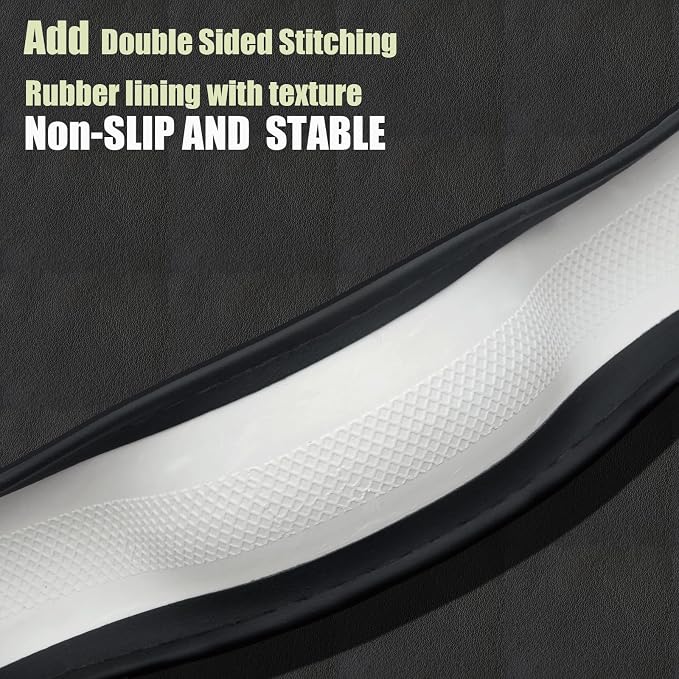 Steering Wheel Cover Universal Standard Size 14.5-15 inch, Non-Folding Packaging, Microfiber Leather, Anti-Slip, Soft Grip, Sporty Design, Fits for Cars SUVs Trucks, Black
