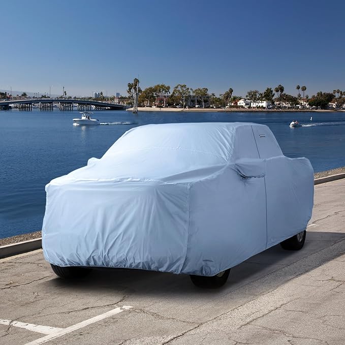 iCarCover 18-Layers Premium Universal Fit Truck Car Cover Waterproof All Weather Sun Rain Snow UV Protection Outdoor Indoor Full Exterior Covers for Automobiles Sedan Hatch Coupe Fit for 217-226 inch