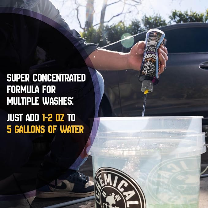 Chemical Guys, HydroSuds Ceramic Foaming Car Wash Soap, Berry, 1 Gallon | Ceramic polymers add gloss and water beading, thick foam for cannons, guns or buckets, sweet berry scent