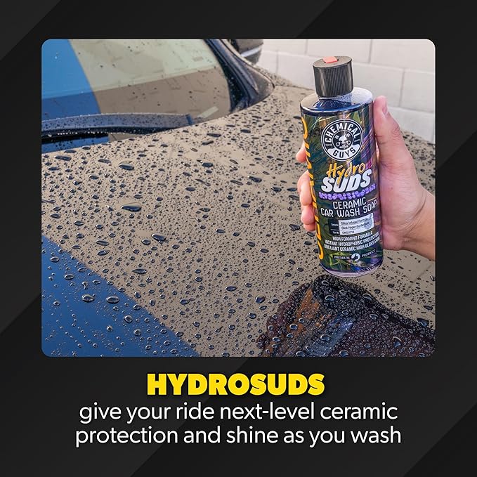 Chemical Guys, HydroSuds Ceramic Foaming Car Wash Soap, Berry, 1 Gallon | Ceramic polymers add gloss and water beading, thick foam for cannons, guns or buckets, sweet berry scent