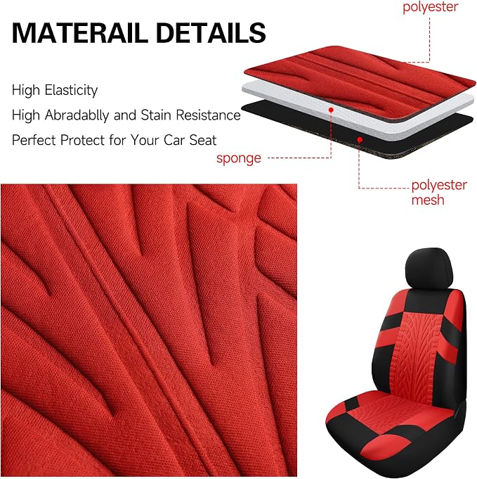 Pariitadin Car Seat Covers Front Pair, Washable and Breathable Seat Covers for Cars, Universal Fit Car Interior Covers for Most Sedan Truck SUV, Black/Beige